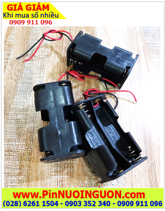 HỘP ĐẾ 4 PIN AA, HỘP ĐẾ Pin AA (Hộp đế chứa 4 pin AA 1.5v tạo thành bộ pin 6V) có sẳn dây điện đỏ đen